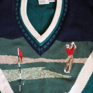 Cotton Trader's Sport Men's Golf Theme Sweater size Medium, New With Tags